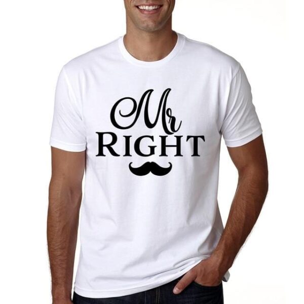 Mr right and mrs always right t shirts - Image 3