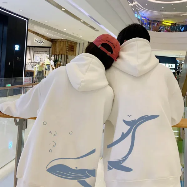 Whale Hoodies For Couples - Image 3