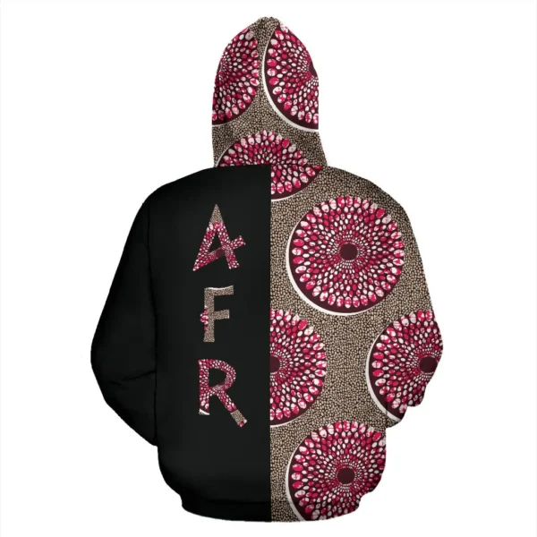 Africa  Hoodie - Ankara Cloth - Reborn Nsubra The Half JR - Image 3