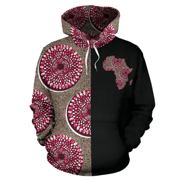 Africa  Hoodie - Ankara Cloth - Reborn Nsubra The Half JR - Image 2