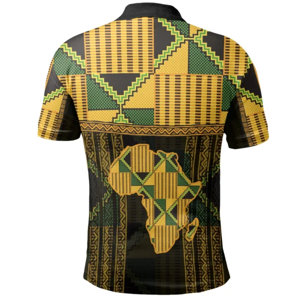 Africa  Shirt - Africa Map Kente Apremoo Polo Shirt - Image 3