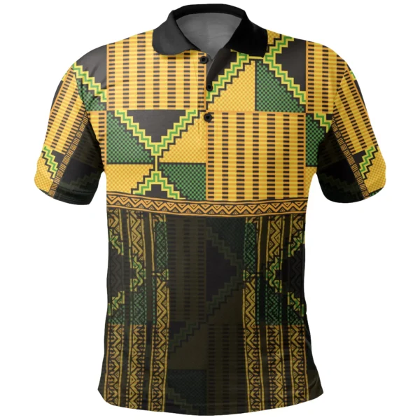 Africa  Shirt - Africa Map Kente Apremoo Polo Shirt - Image 2