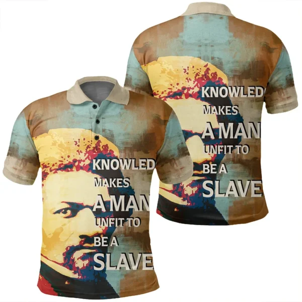 Africa  Polo Shirt - Frederick Douglass Quote Paint Mix Polo Shirt