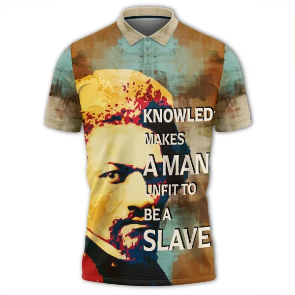 Africa  Polo Shirt - Frederick Douglass Quote Paint Mix Polo Shirt - Image 5