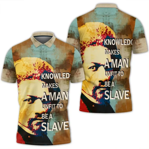 Africa  Polo Shirt - Frederick Douglass Quote Paint Mix Polo Shirt - Image 4