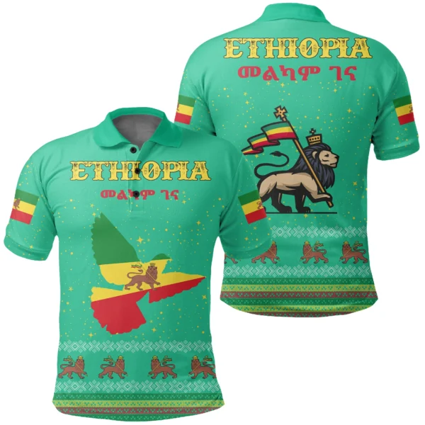 Africa  Shirt - Ethiopia Christmas Polo Shirt - Eagle Style JB