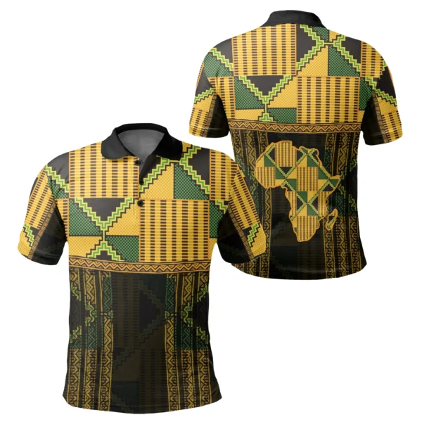 Africa  Shirt - Africa Map Kente Apremoo Polo Shirt