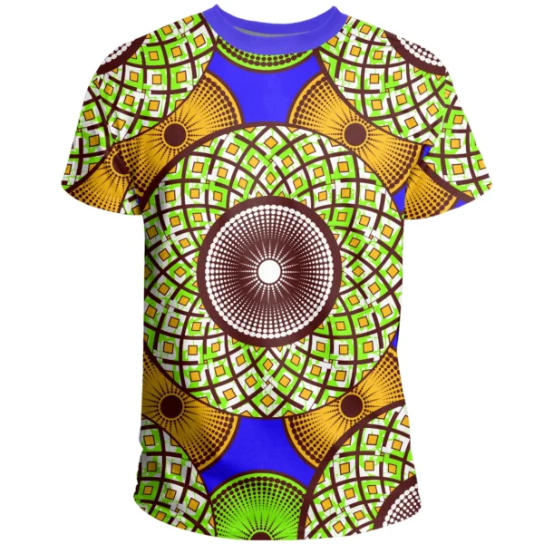 T-Shirt - Ankara Vibrant Circle T-Shirt9 - Image 2