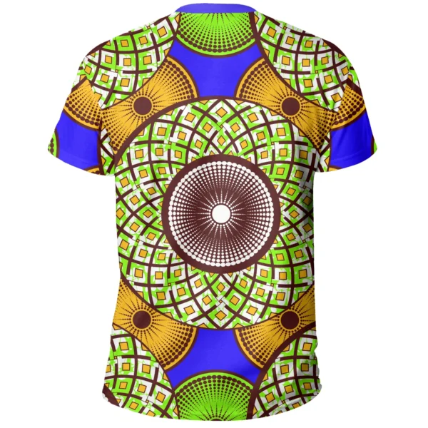 T-Shirt - Ankara Vibrant Circle T-Shirt9 - Image 3