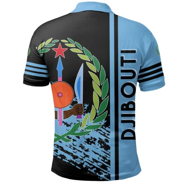 Africa  Shirt - Djibouti Quarter Style Polo Shirt - Image 3