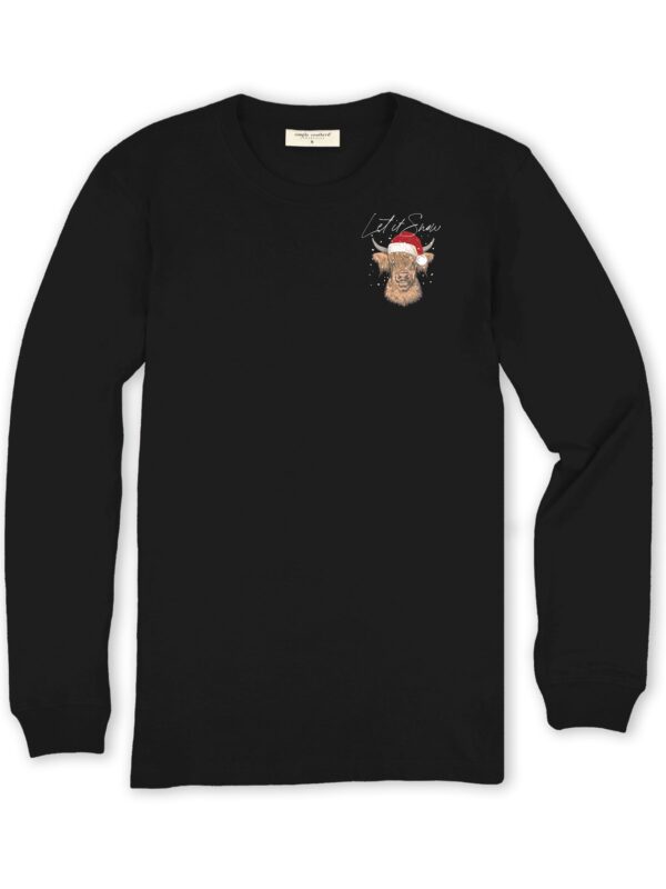 Simply Southern Snow Cow Holiday Long Sleeve T-Shirt - Image 2