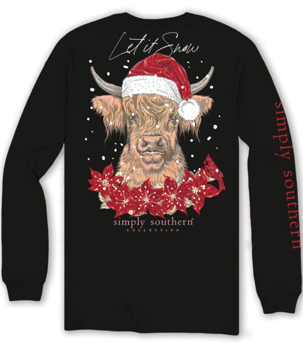 Simply Southern Snow Cow Holiday Long Sleeve T-Shirt