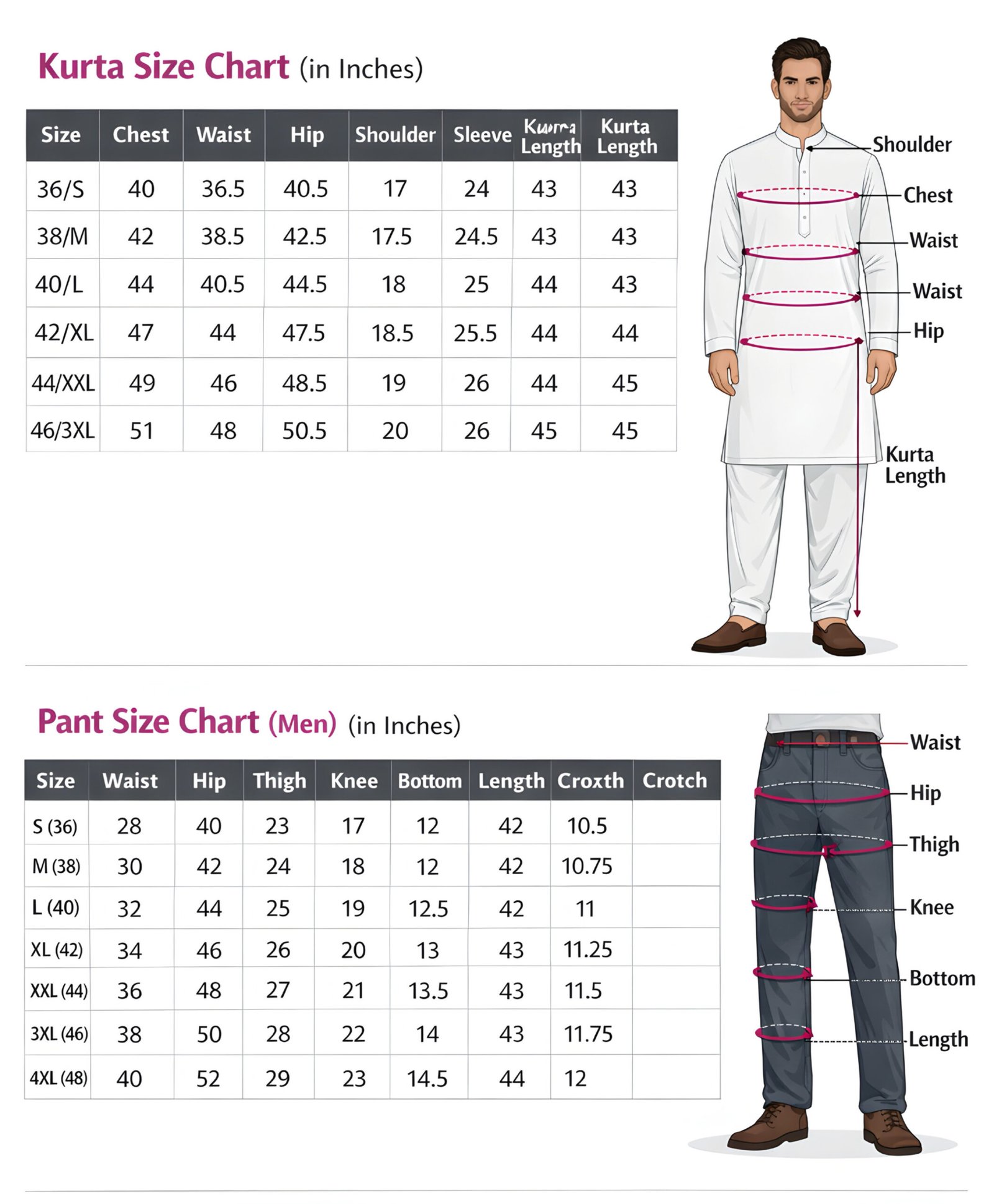 zyraq size chart